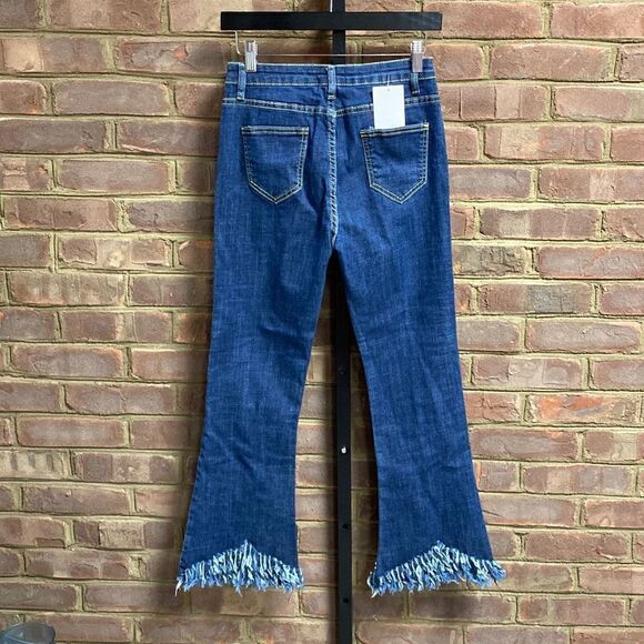 Before You Pearl Fringe Ankle High Waist Jeans Size Large NWT - Picture 4 of 5